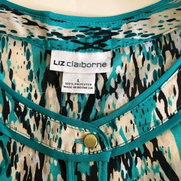 Liz Claiborne Women’s Button Down Animal Print Sleeveless Round Neck Size L - Picture 7 of 11